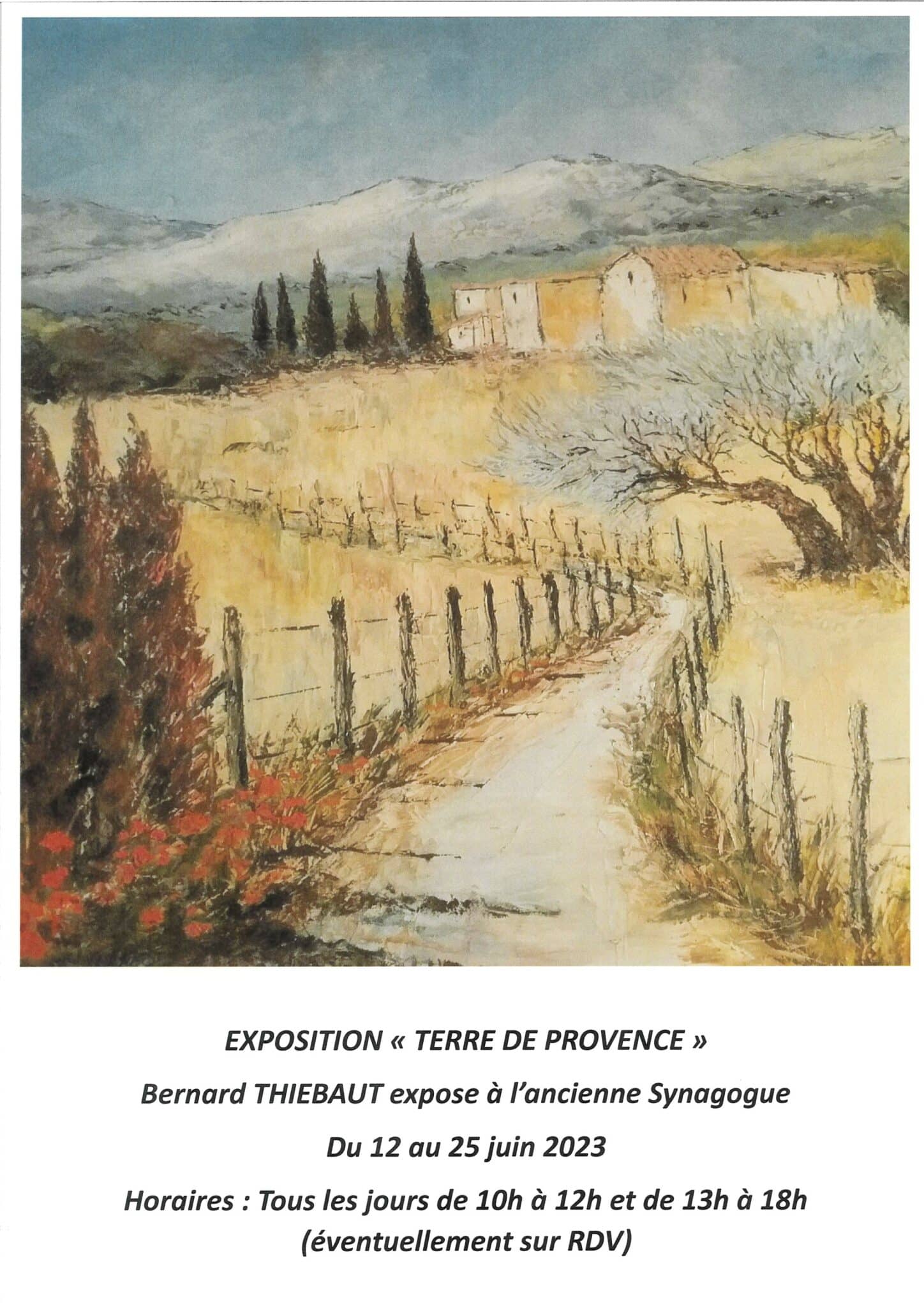 Exposition « Terre de Provence » du 12 au 25 juin à l’ancienne Synagogue